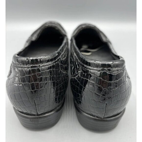 SAS Tripad Black Reptile Croc Slip On Leather Loafers Comfort Women’s  7.5 - Picture 3 of 6